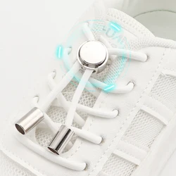 Elastic No Tie Shoe Laces Shoelaces for Sneaker Stretching Metal Buckle Lock Laces Quick Rubber Shoelace Round Shoestrings New