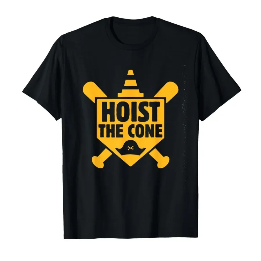 Hoist The Cone Funny Baseball Meme T-shirt For Men Women 100% Cotton T Shirts Short Sleeve Tops 0410-1