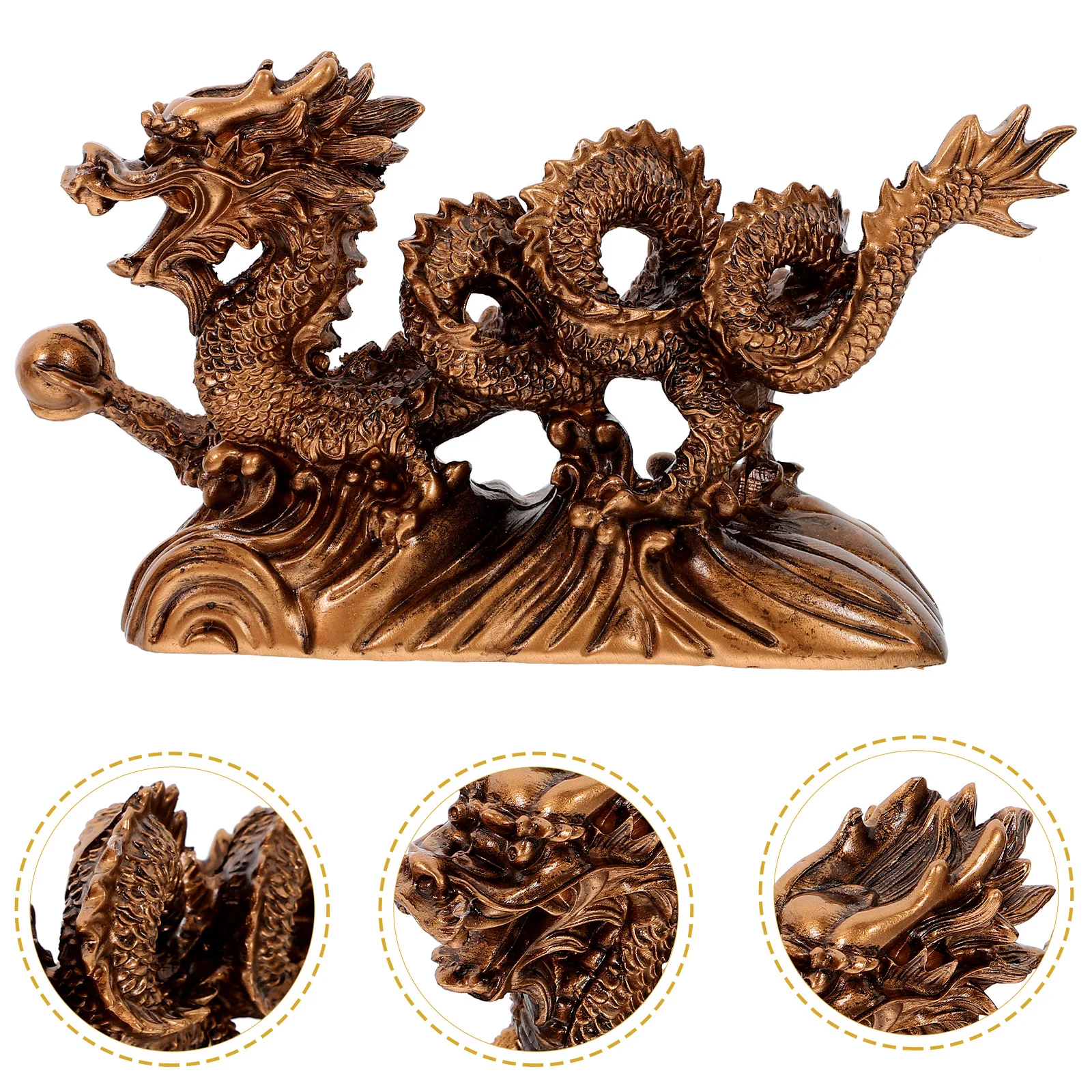 

1 Piece Resin Dragon Statue Chinese Style Home Decor Desktop Cabinet Study Office Decoration Small Animal Ornament Artistic