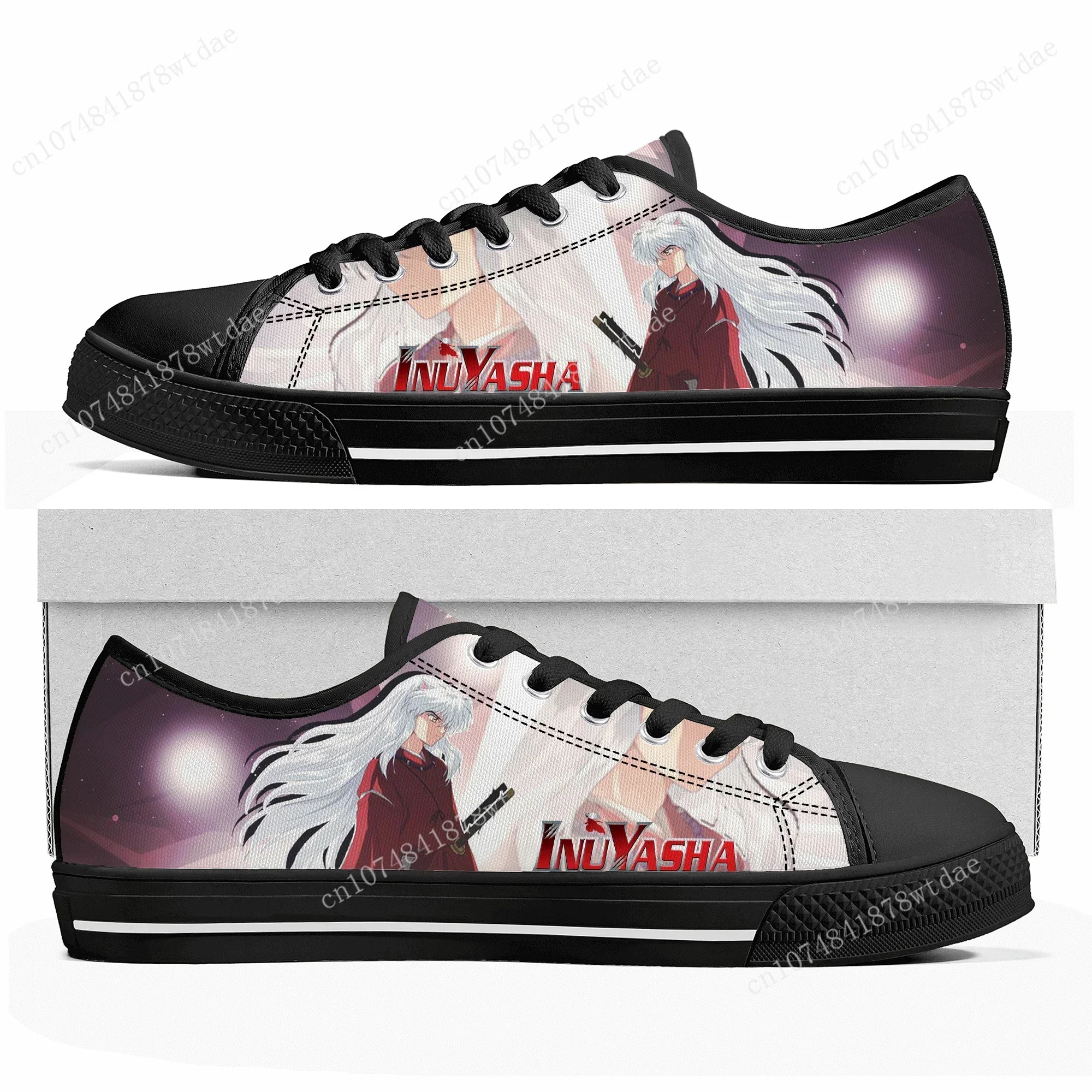 Inuyasha Low Top Sneakers Womens Mens L Lawliet High Quality Canvas Sneaker Casual Japanese Anime Manga Customize Shoes