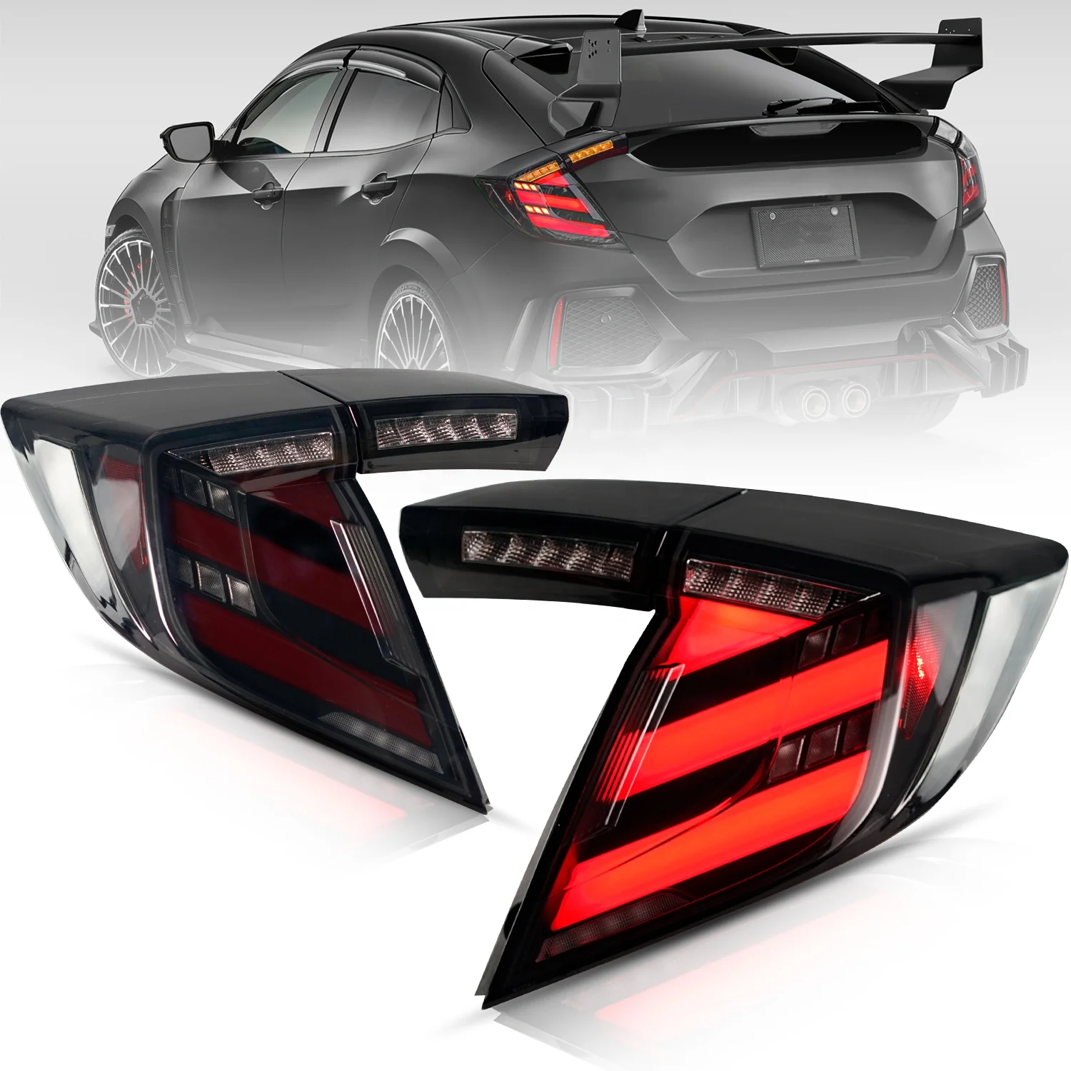 Archaic Taillight For 10th   Hatchback TypeR LED Tail Light FK7 FK8 2016 - 2020 Tail Lights Taillights Rear Lamp