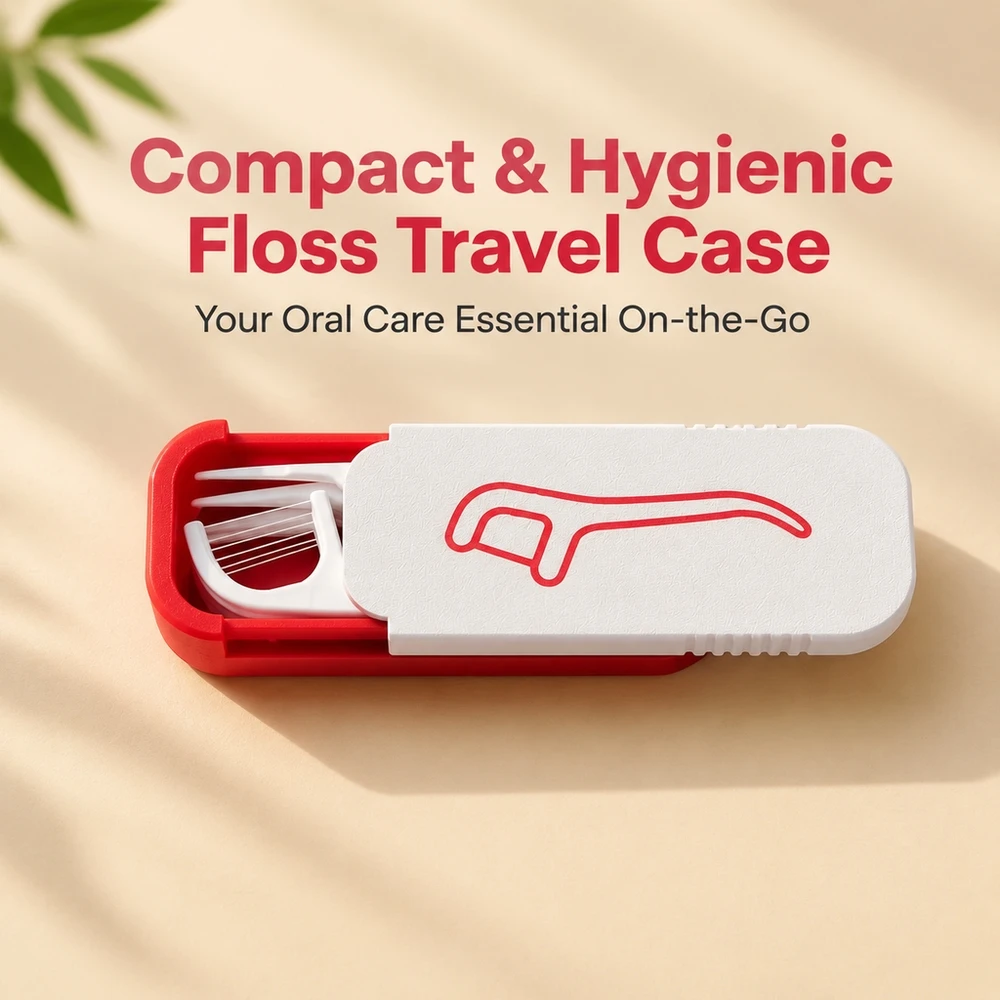Travel Ready Reusable Floss Picks Container Portable Dental Hygiene Storage Case for Work Daily Use No Picks