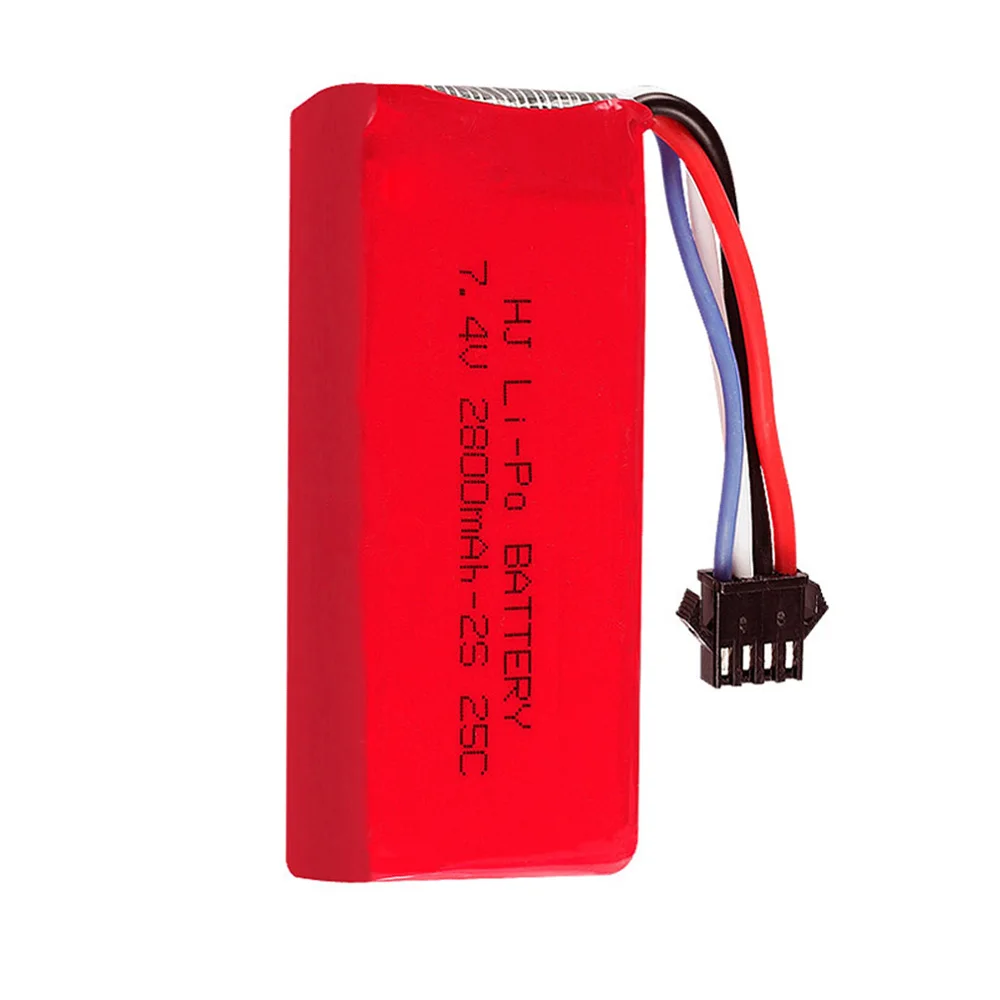 7.4V 2800mAh Lipo Battery SM-4P Plug for Udi UDI902 UDI002 HQ961 HQ96 RC Boat Spare Parts 2S 7.4 V 2800 Mah 25C RC Toys Battery