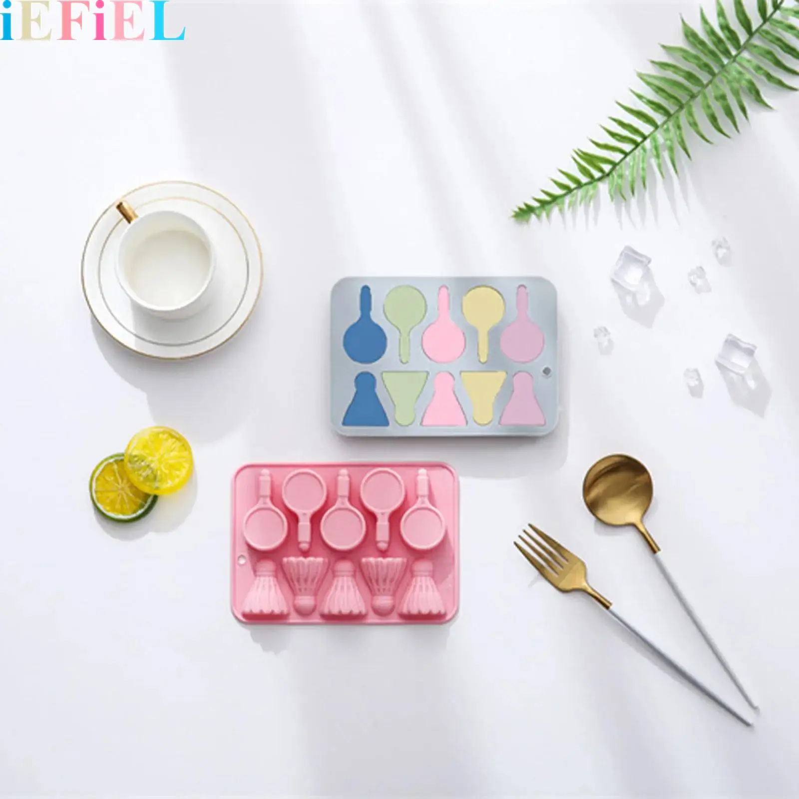 

1pcs 10-Cavity Badminton-themed Silicone Baking Molds for Diy Chocolate Candy Cake Pudding