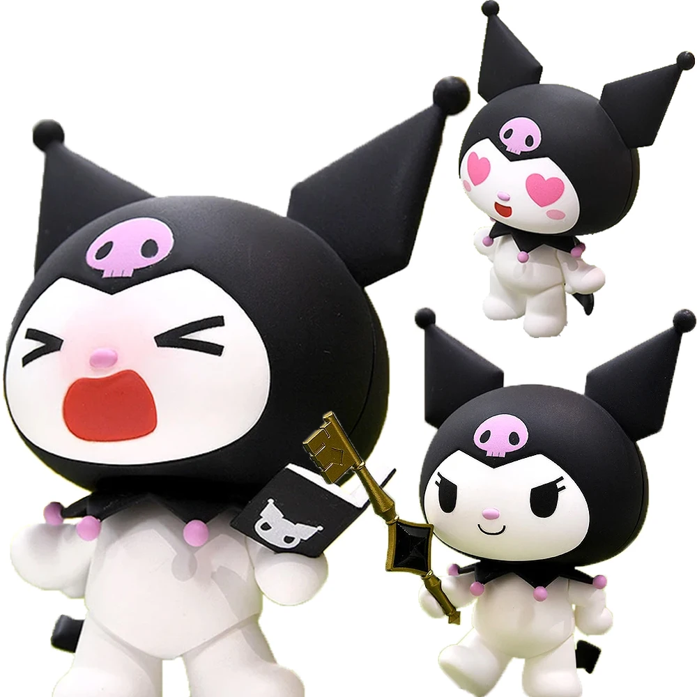 

Sanrio Kuromi My Melody Kawaii Q Version Figure Doll Model Anime Peripheral PVC Toy Collection Model Ornament Toys Gifts