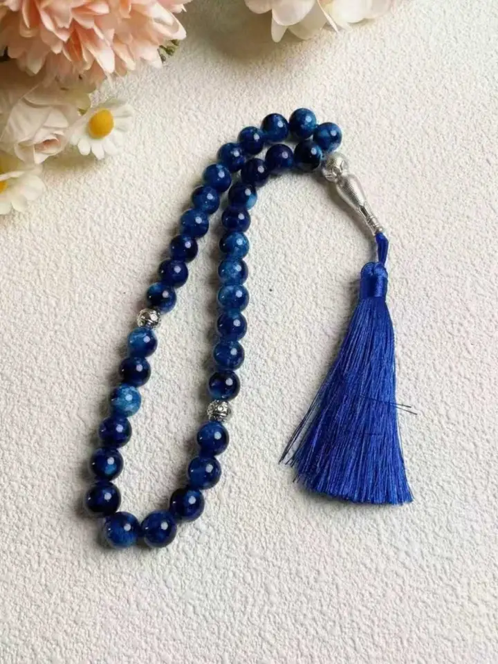 33 Beads Colorful Tassel Tasbih, Handmade Statement Prayer Beads, Elegant Islamic Jewelry & Fashion Accessory - 5