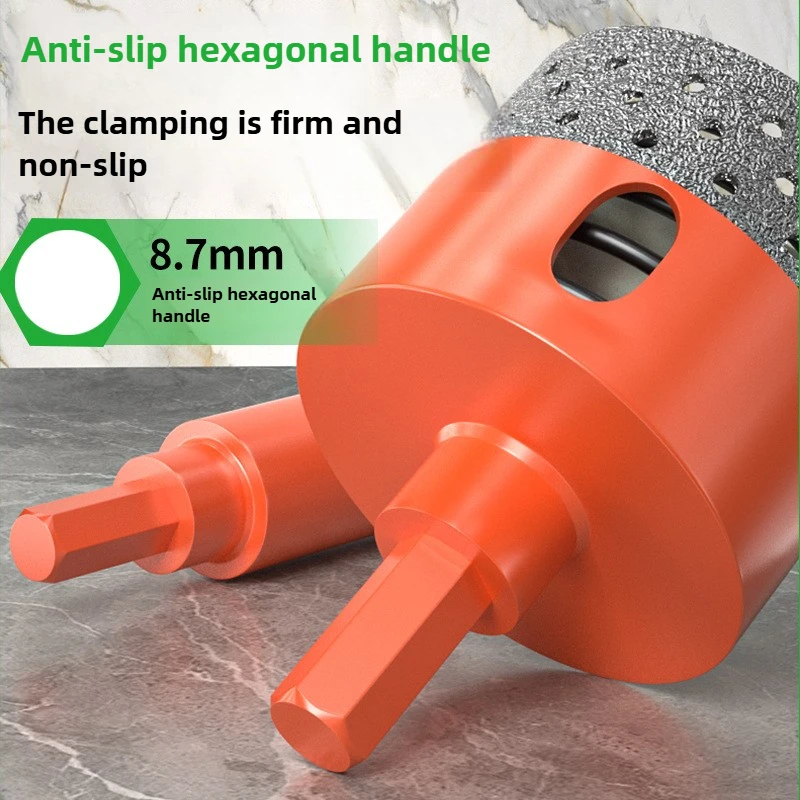 BAOLIAN Automatic Discharge of Waste Material Hole Saw Hexagonal Shank Brazed Dry Ceramic Tile Diamond Drill Bit