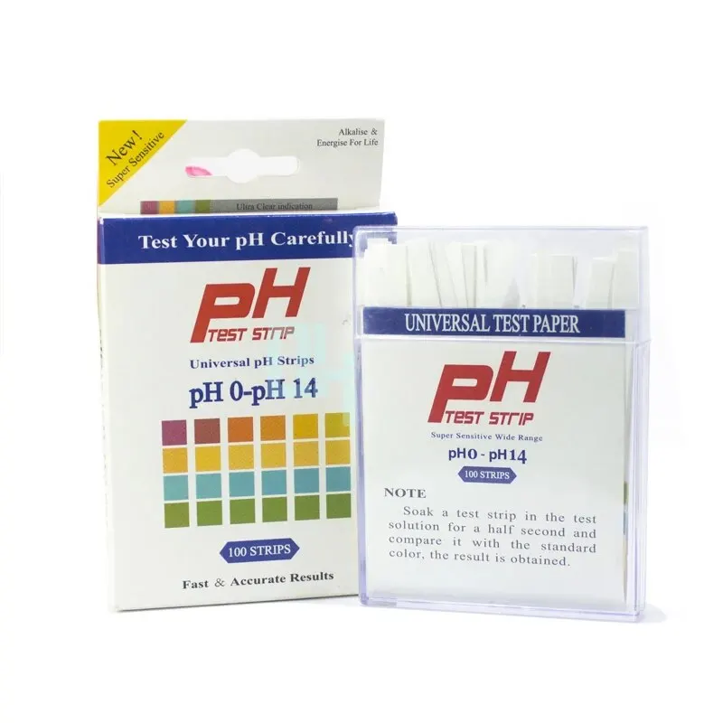 100pcs PH0-14 Test Paper Drinking Water Swimming Pool Aquarium Acid-base Make-up Quality Spa Strips Alkalinity Levels Kit