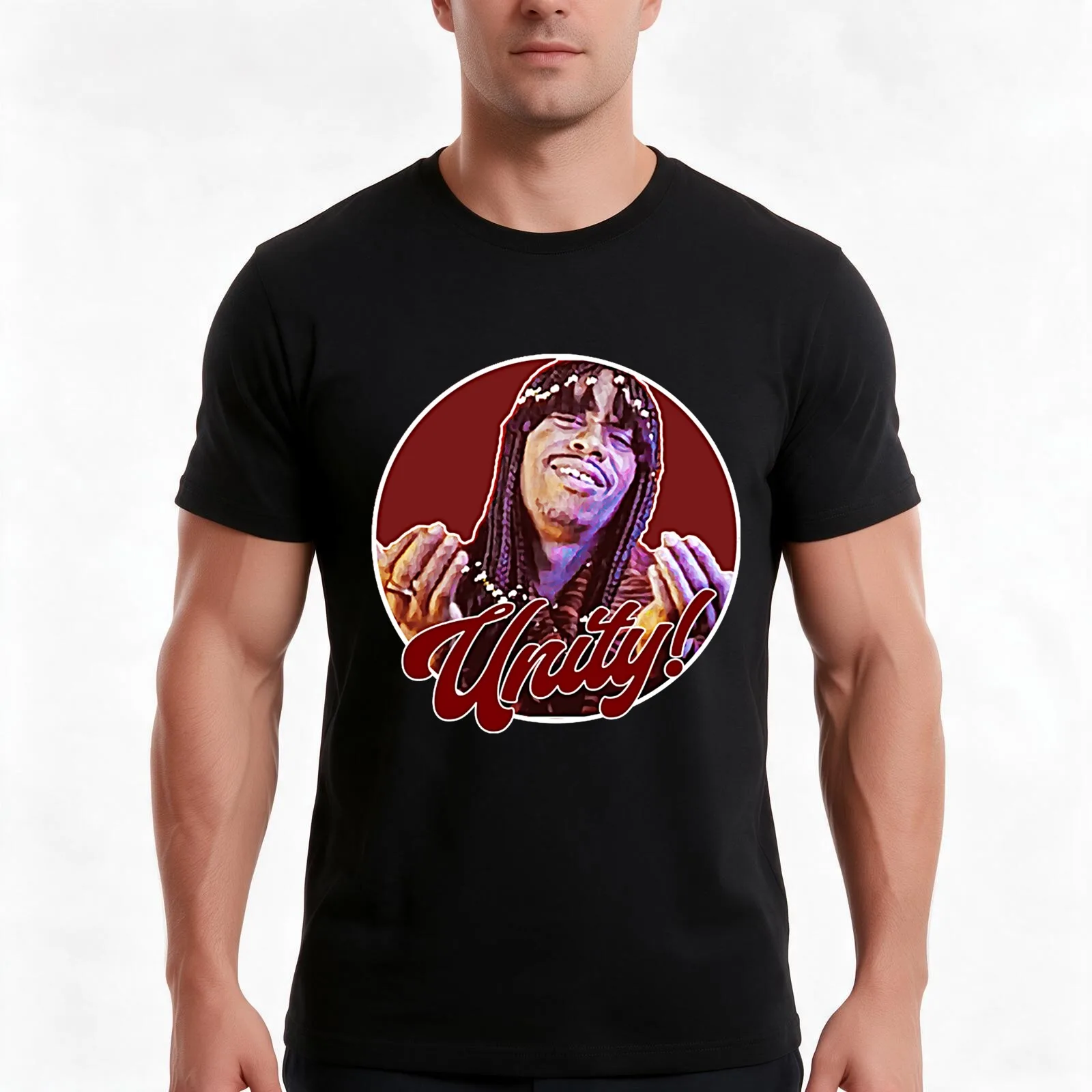 Dave Chappelle Unity T-Shirt, Summer Casual Cotton Tee, Oversized Streetwear Tops, Vintage Graphic Print, Loose Fit Short Sleeve
