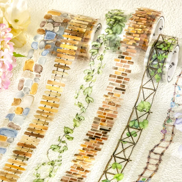 25mm * 2m taśmy PET ścieżka ogrodowa DIY dekoracje do scrapbookingu Album fotograficzny kolaż śmieci dziennik materiały estetyka naklejki
