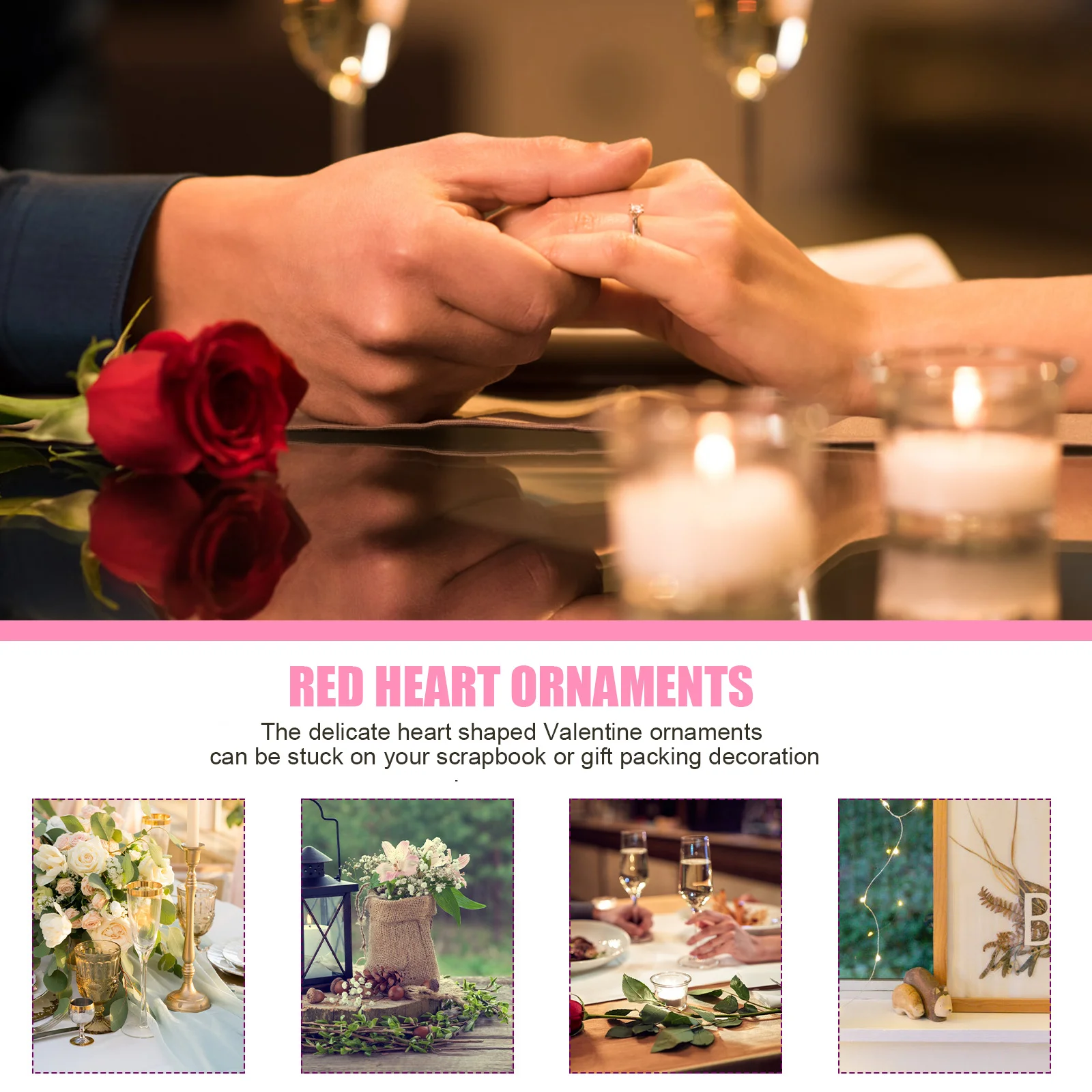 

200pcs Self-Adhesive Wooden Chips Heart-Shaped Craft Embellishments Valentine'S Day Decoration For Scrapbook Gift Wedding Party