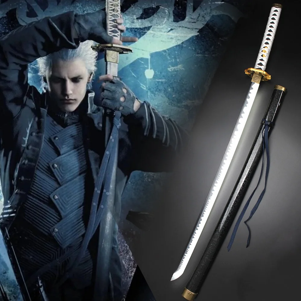 

Яркий светодиодный меч Vergil Yamato Katana, аниме Devil May Cry 5, реквизит для косплея, реальный размер, японская катана, светящаяся самурайская сабля