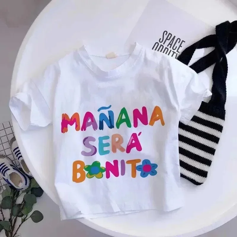 Karol G Bichota Print Girls T Shirt Cute Cartoon Kids Tshirts Summer Children Tees Toddler Short Sleeve Tops Tee Cotton Футболка