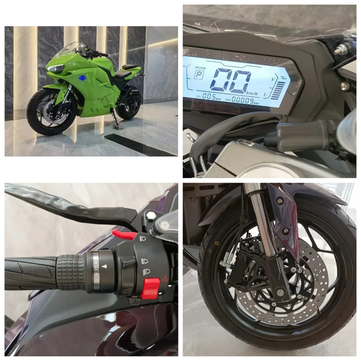 

Мотоцикл STLFНовейшая новейшая энергетическая литиевая батарея, высокоскоростной TFT-дисплей, верхние и нижние передние амортизаторы, 8000 Вт, гоночные