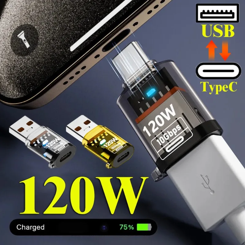 

120 Вт USB C OTG-адаптер USB-Type C Передача данных Зарядный адаптер 10 Гбит/с USB-разъем типа C «папа» для IPhone 16 15