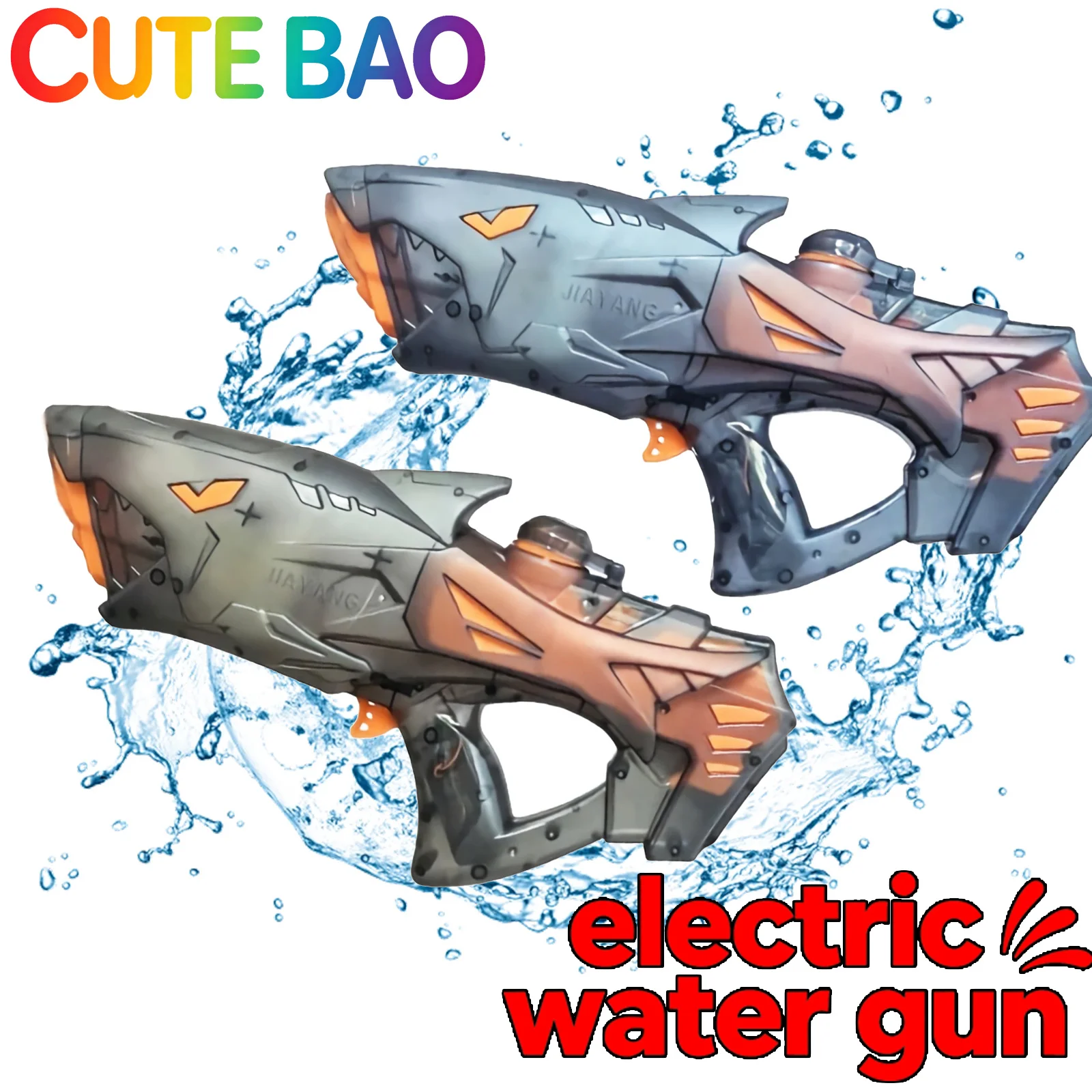 Shark Electric Water Gun Automatic Continuous Firing Squirt Gun  Large Capacity Long Range Shooting Watergun Beach Outdoor Toy