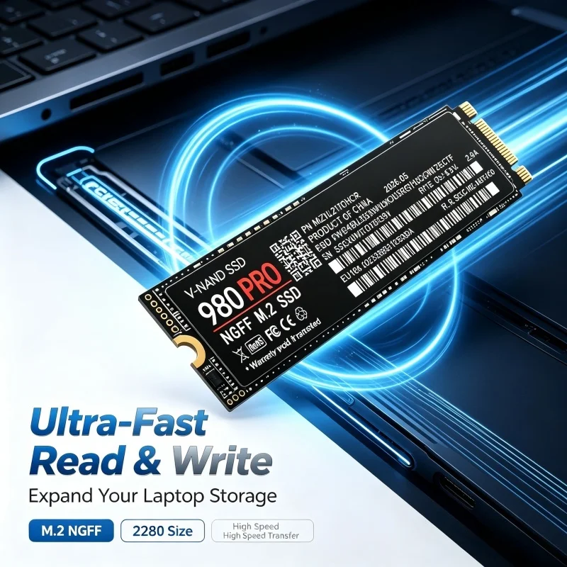 980 PRO M.2 NGFF SSD, SATA 3 Internal Solid State Disk, 4TB/2TB/500GB/1TB, for Laptop, Notebook