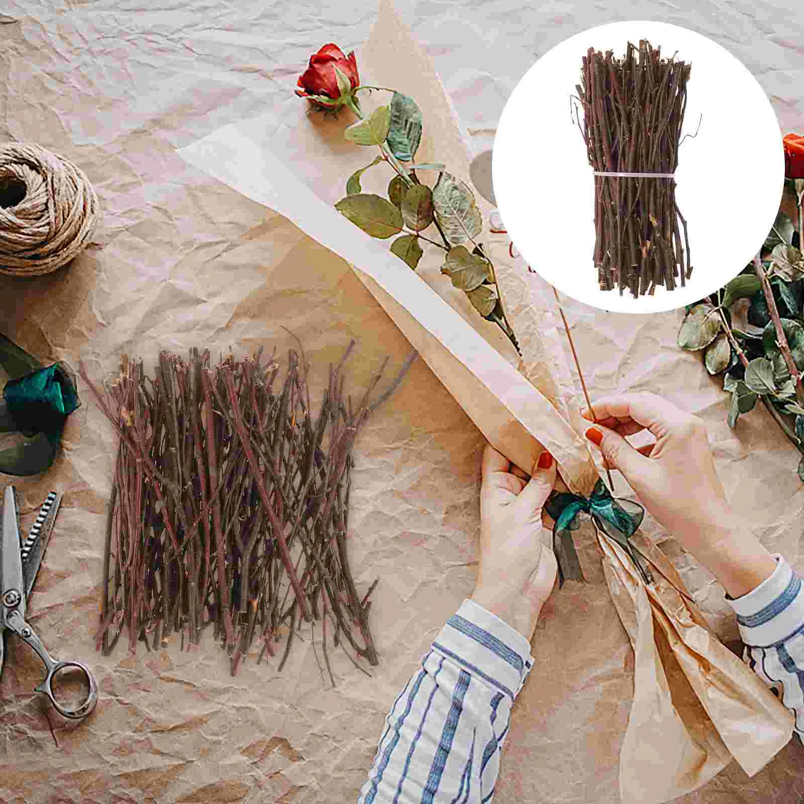 1 Juego de palos de madera, palos de ramitas de madera, accesorios para hacer artesanías de jardín de infantes, palos de madera de troncos, palos de madera