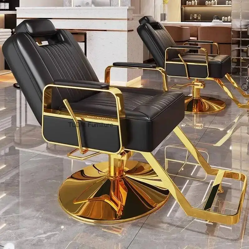 

Классическое универсальное парикмахерское кресло в винтажном стиле, оборудование для салонов красоты, современные простые кресла-полтрона для барбершопов, мебель для салонов