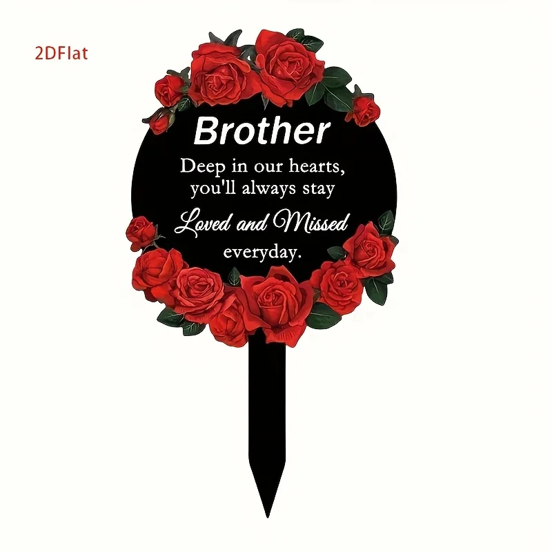 1 Elegant Sister Memorial Plaque- Metal Tombstone, Black Outdoor Grave Marker for Cemeteries, Gardens, Memorial Parks 2D Flat