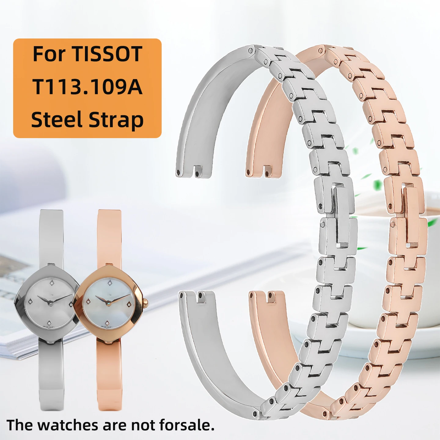 

Ремешок для часов из нержавеющей стали с выемкой 8 мм для Tissot Femini-T серии T113, женский металлический браслет для часов T-Lady T113109A, ремешок