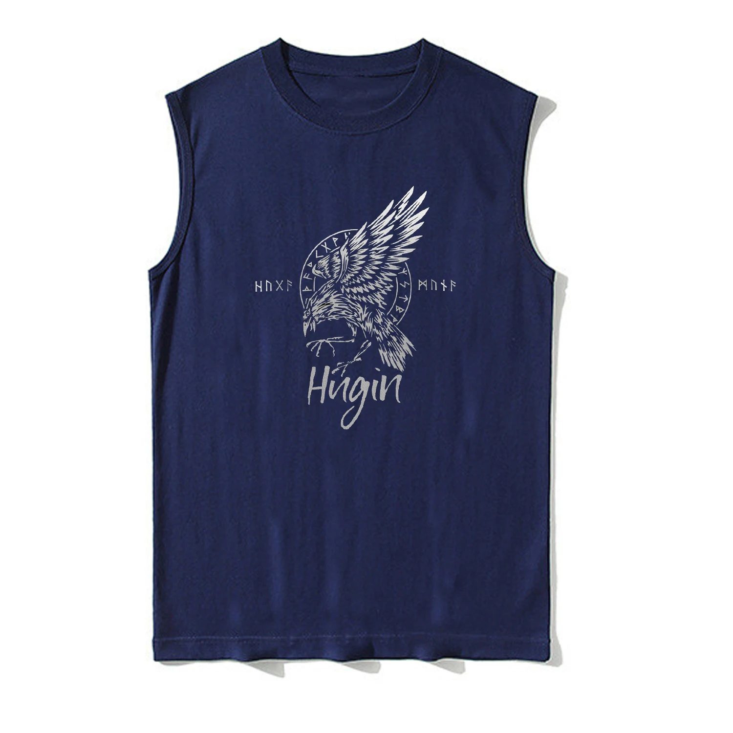 Nordic Style Odin Raven Hugin Rune Norse Mythology Tanktop New 100% Cotton O-Neck Summer Casual Mens Vest Sleeveless T-shirt