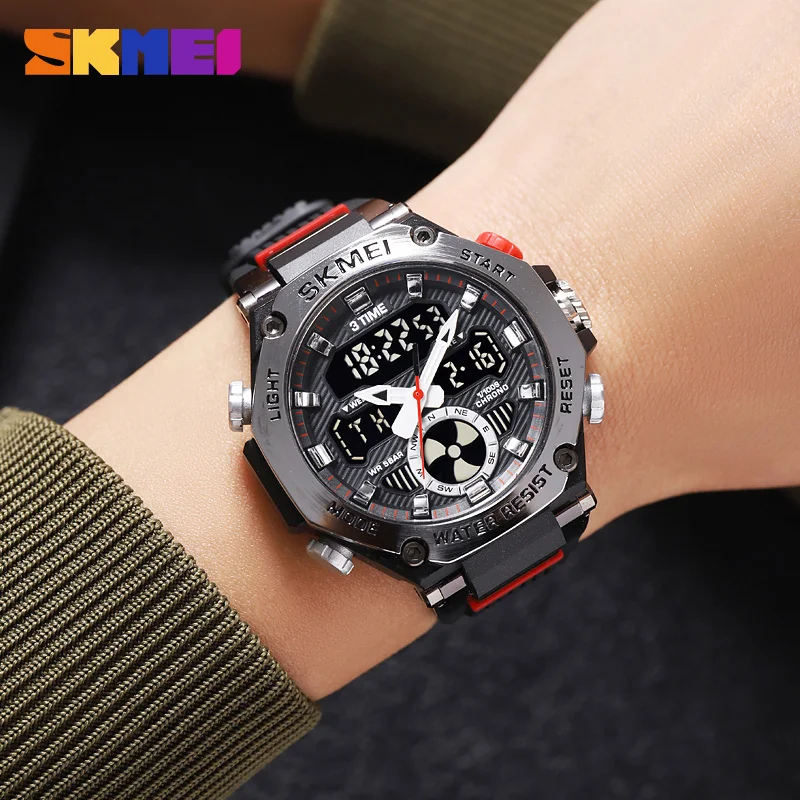 SKMEI 2223 S-shock Sport Watch for Man 3Time Digital Watches Countdown Stopwatch Waterproof Fashion Men\'s Clock Original