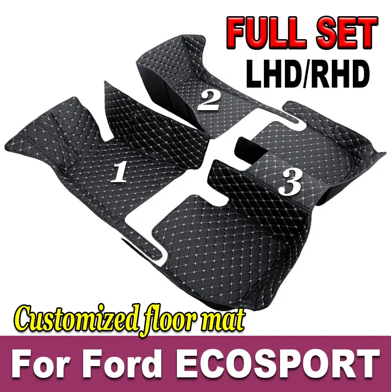 Custom 3D Full Coverage Car Floor Mats for Ford ECOSPORT 2018-2020 ESCORT 2021-2023 Equator Sport 2023 Interior Accessories