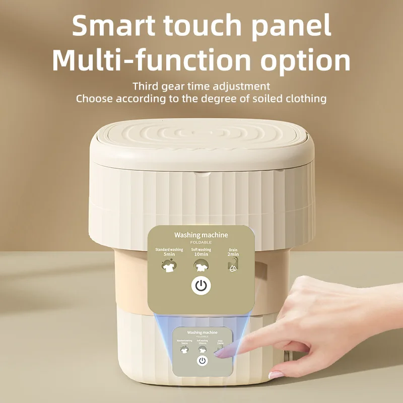 غسالة صغيرة محمولة قابلة للطي سعة 9 لتر مع مجفف دوار للجوارب سراويل داخلية وغسالة منزلية صغيرة