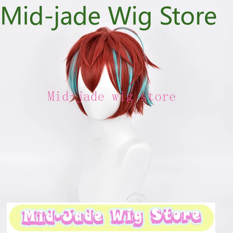 Hypnosis Mic Doppo Kannonzaka Cosplay Wig Dark Red Grey Gradient Hair with Highlights Teased Crown DRB Anime Synthetic Wigs