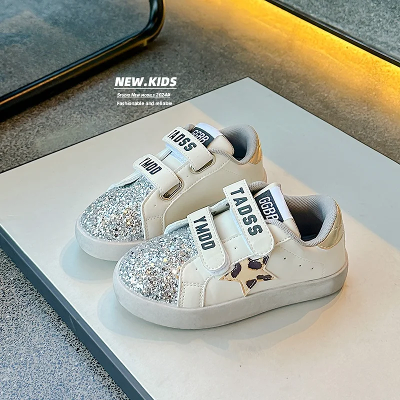 Baby Spring/autumn Fashion Sequined Catwalk Style Cute Students Sneakers Flat Vulcanized Shoes Comfortable Kids Toddler Shoes