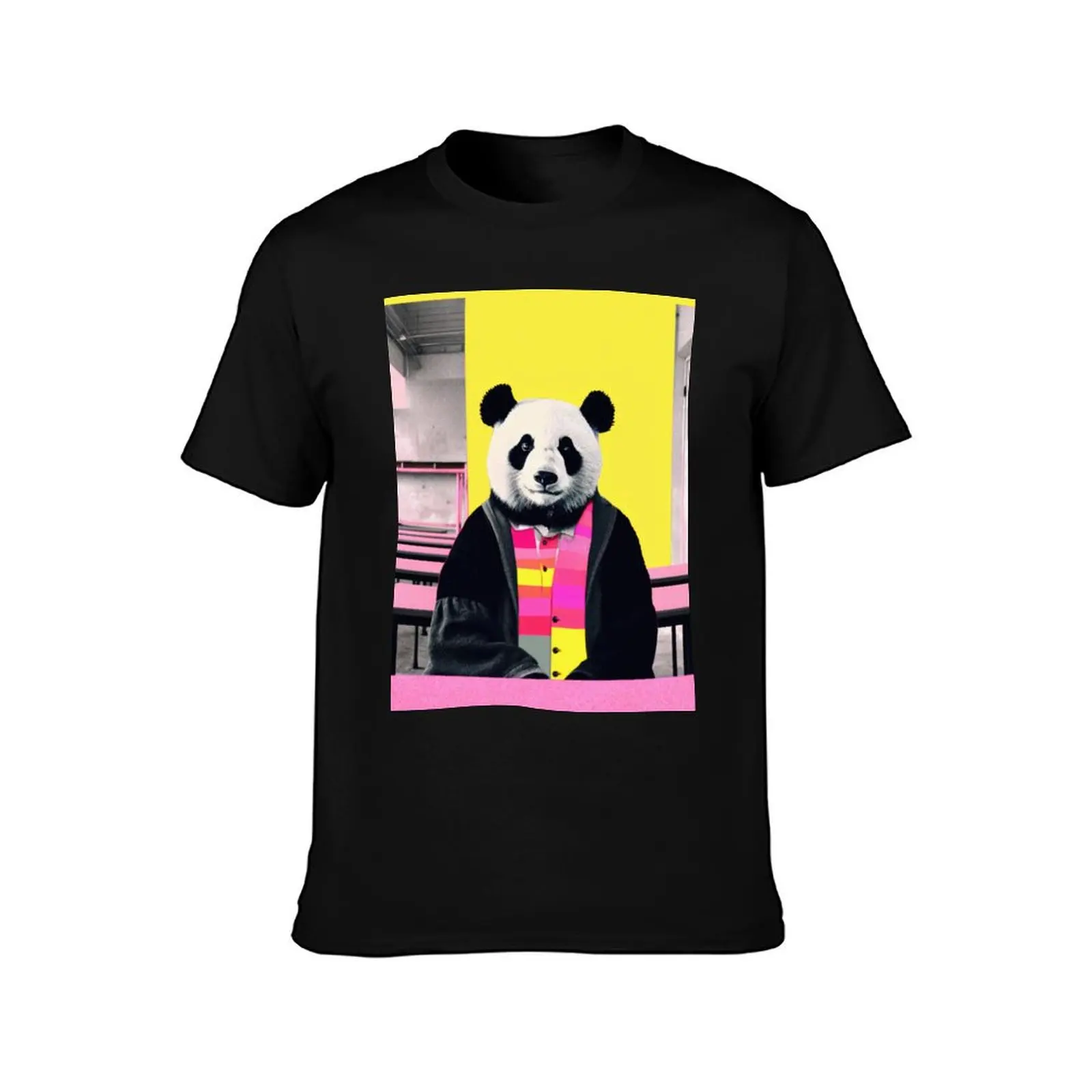 Charming Retro Vintage Panda Art Print - Educational Animal Wall Art for Childrens Nursery or Playroom T-Shirt