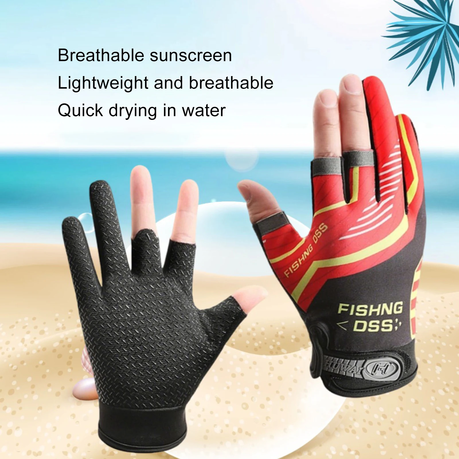 Angling Gloves Anti Slip Fishing Gloves for Outdoor Sports Breathable Windproof Sun Protection Gear for Men Women Durable