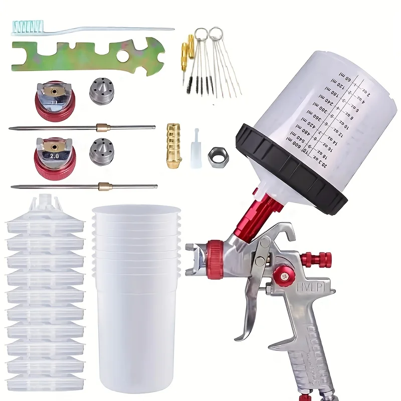 14mm-17mm-20mm-professional-hvlp-spray-gun-home-automatic-paint-spray-gun-tool-600ml-no-clean-disposable-measuring-cup-10pcs