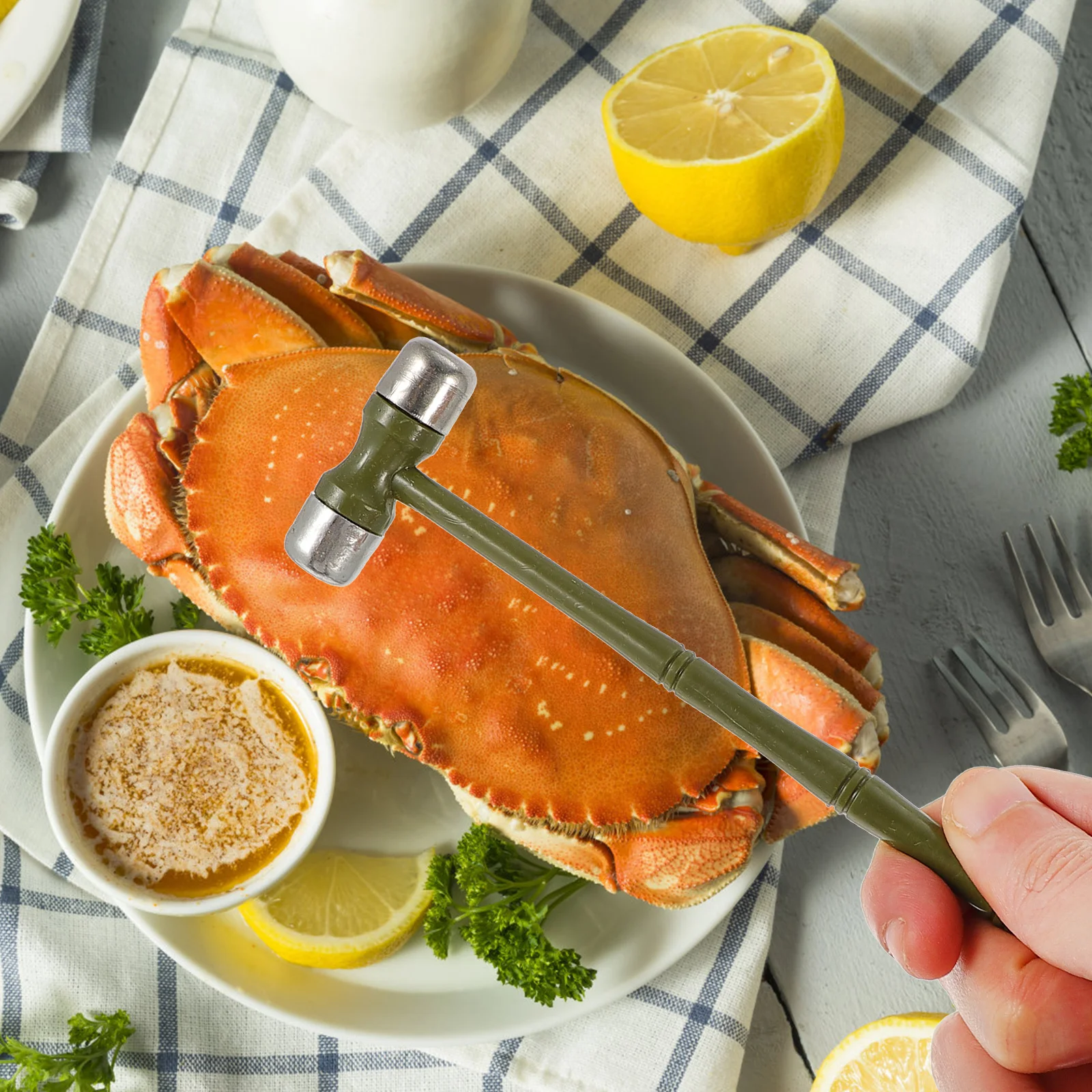 

8Pcs Stainless Steel Crab Tools Set Seafood Crackers Lobster Shellers Crab Forks Kitchen Gadgets Seafood Crackers