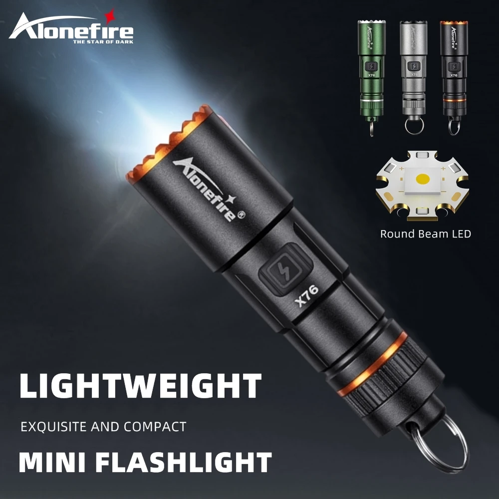 Mini Flashlight Rechargeable EDC Torch Waterproof Hiking Camping Portable Flashlights Torch Hiking Self Defense X76