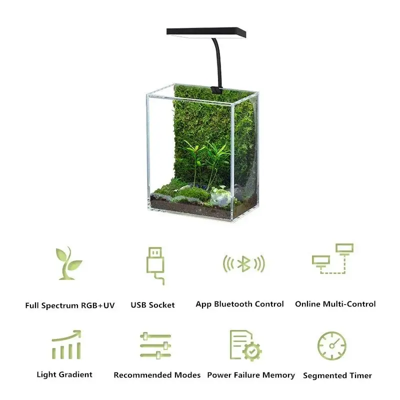 WEEK AQUA Mini 9 Pro  USB aquarium light Plant Grow Full spectrum LED Ecology Microlandscape light Nano aquarium light