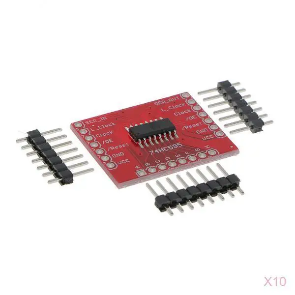 74HC595 Breakout Module Shift Register Board Red Plastic Electronic Component for DIY Electronics