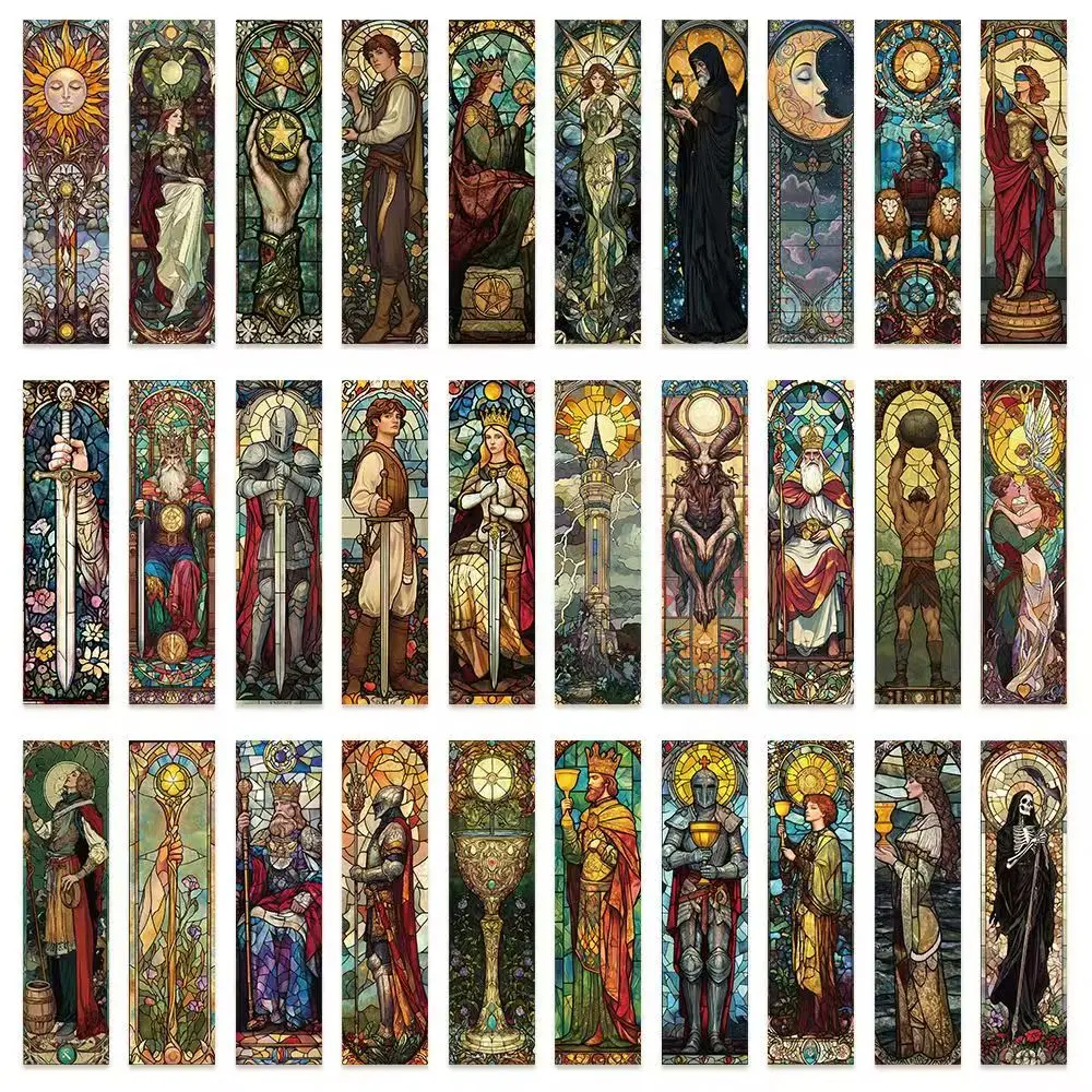 30Pcs Tarot Pattern Bookmarks Premium Cardstock Book Mark Set Mystical Astrology Gift For Book Lovers Readers Students Teachers