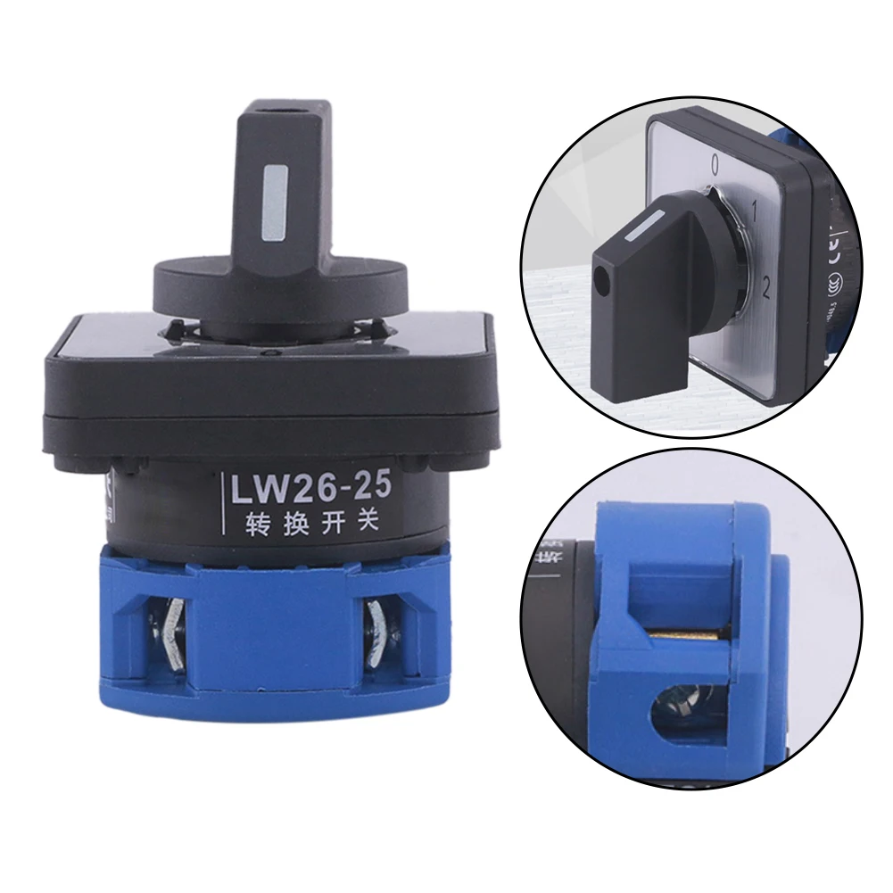 25A IP20 Rotary Cam Changeover Switch 2 Position 4 Terminal For LW26-25 LW28-25 Motor Control Circuit Selector