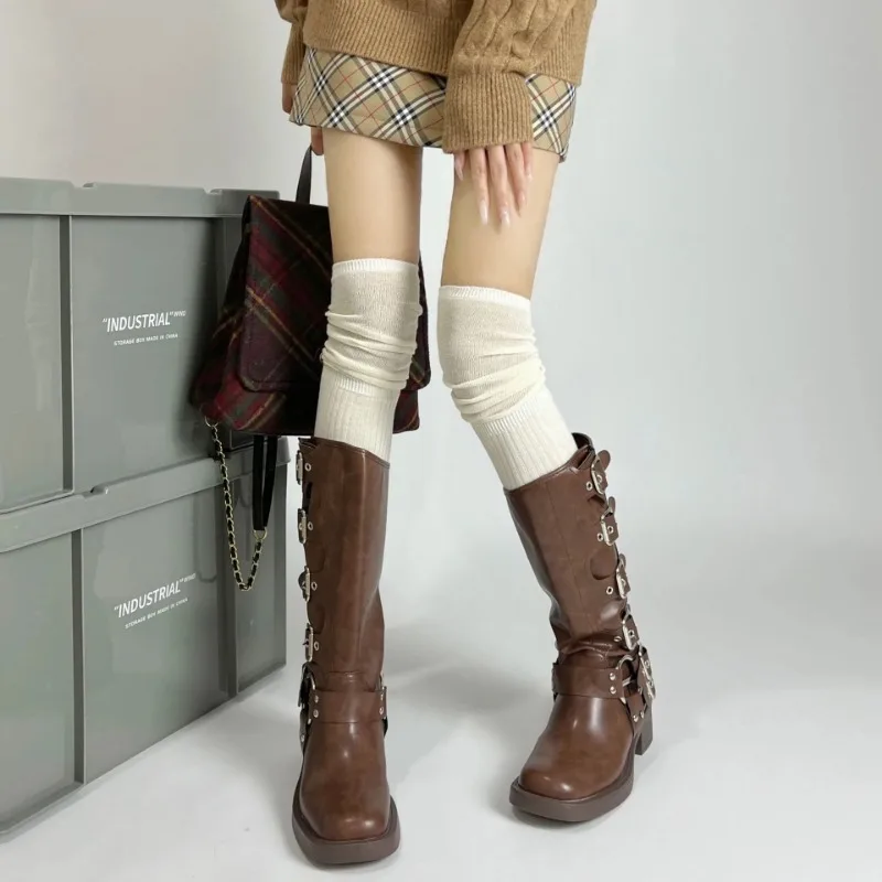 4 Pairs of Autumn and Winter Women's Long Tights in A Beautiful Maillard Color,comfortable and Warm, Suitable for Matching Boots
