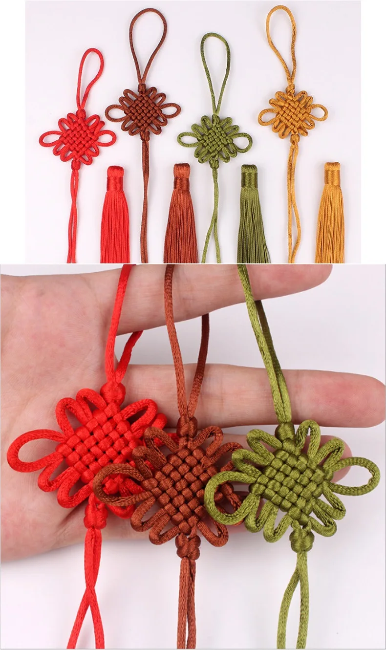 Chinese knot mobile phone key lucky pendant tag 500 pieces package 12cm length