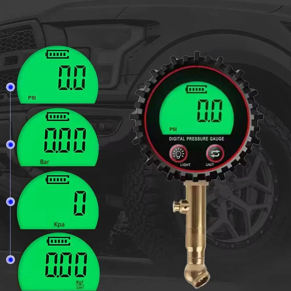 

Tire Digital Pressure Gauge Testing Table Tire Monitoring Tire Deflated Pressure Pressure Quick Measurement Table U2G9