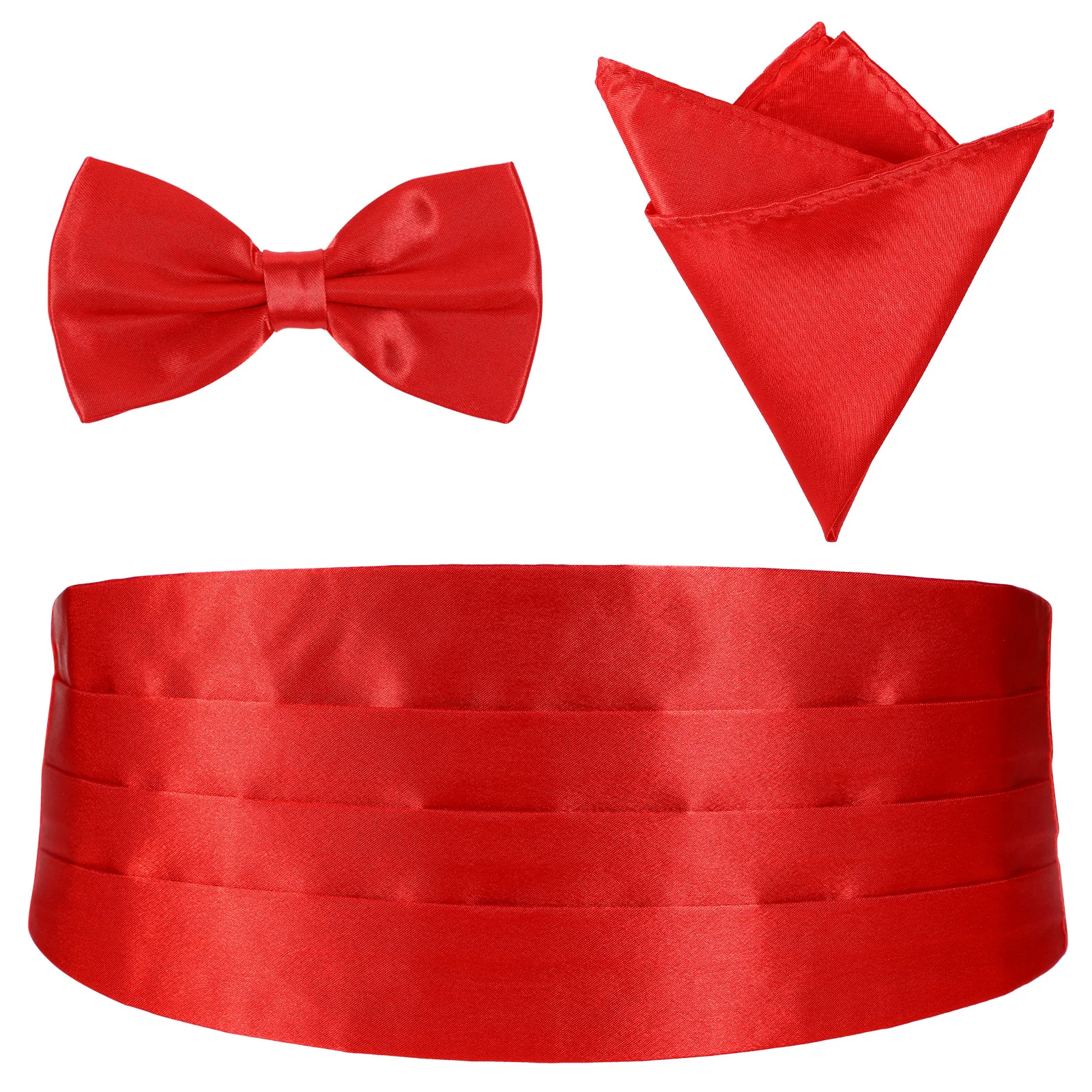 Cumberbund Men Men's Pocket Handkerchief Stain for Stained Bow Tie Cummerbund Red