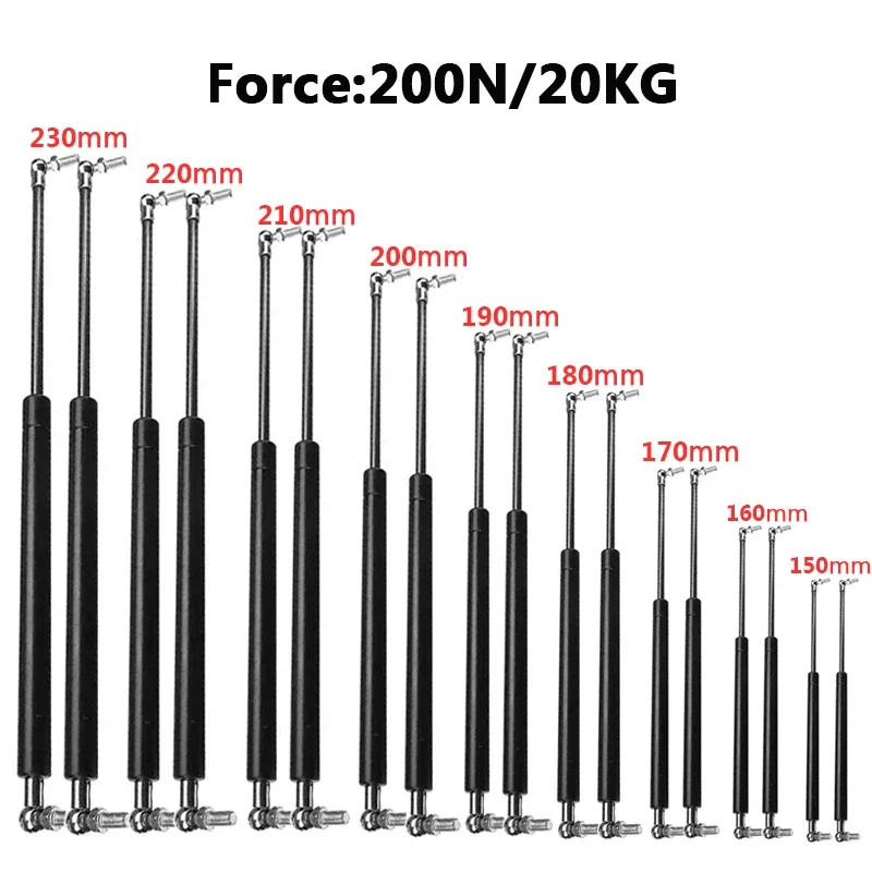 2PCS 150-230mm 200N/20KG Lift Struts Bonnet Trunk Boot Shock Lift Support Hydraulic Kitchen Cupboard Hinge Furniture Hardware