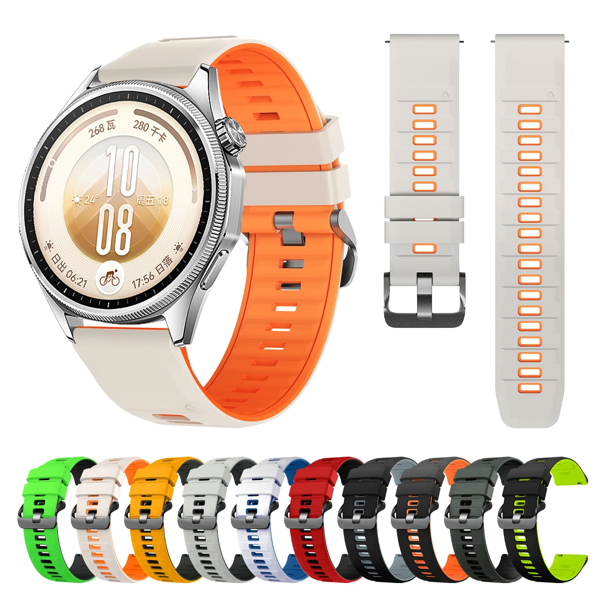 20mm 22mm Watch Bracelet Strap for HUAWEI WATCH GT 7 6 5 Pro/GT 7 6 5 4 2 Smartwatch Correa Silicone Band for Garmin Wristband
