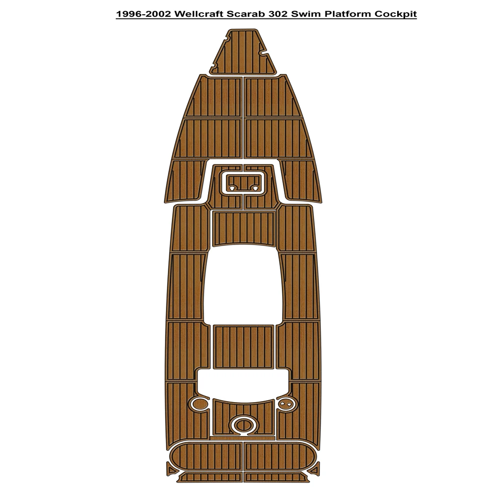 

1996-2002 Wellcraft Scarab 302 Swim Platform Cockpit Pad Boat EVA Foam Teak Floor Mat SeaDek Gatorstep Style Self Adhesive aprn3