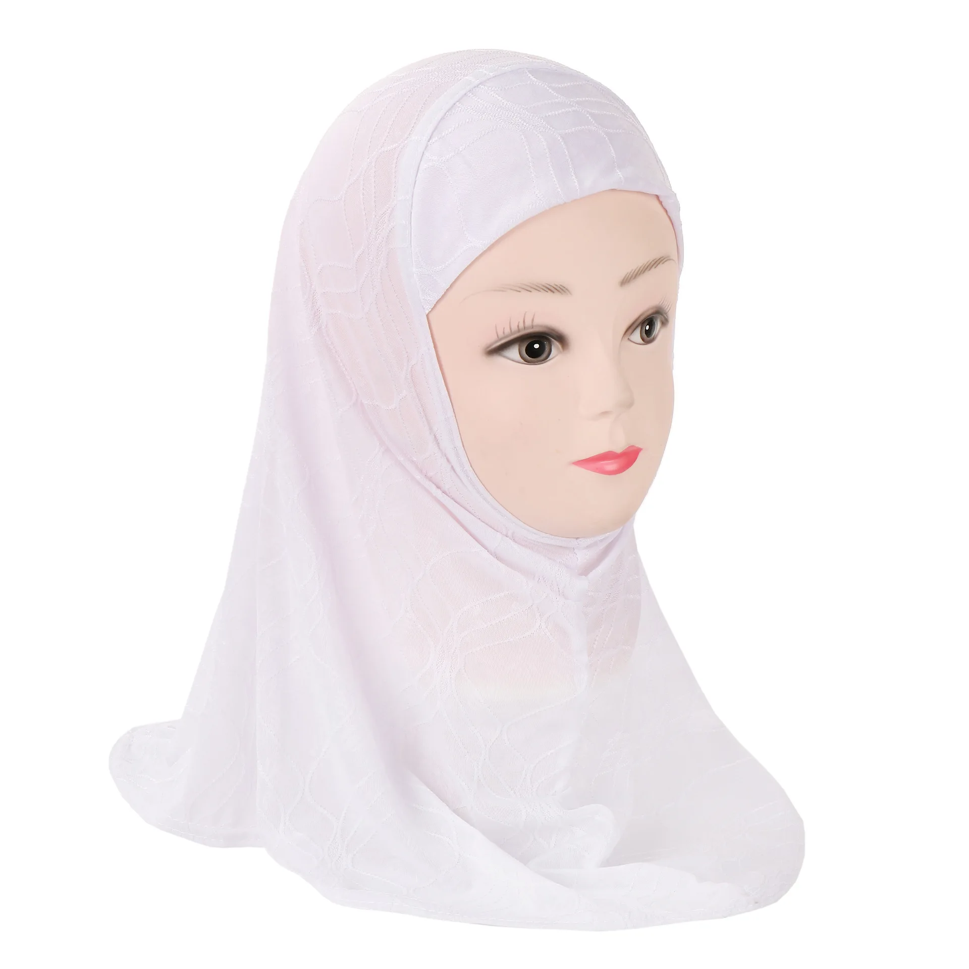 2-6 Years Old Small Girl Cute Hijab Cap with Beautiful Muslim Scarf Islamic Headscarf Hat Amira Pull On Ready Instant Headwrap