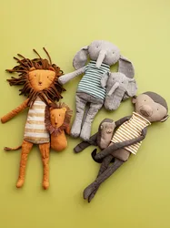 Soft Cotton Lion Plush Toys with Gift Box Cloth Toys For Kids Birthday Handmade  Stuffed Animal Toys Jungel Friend