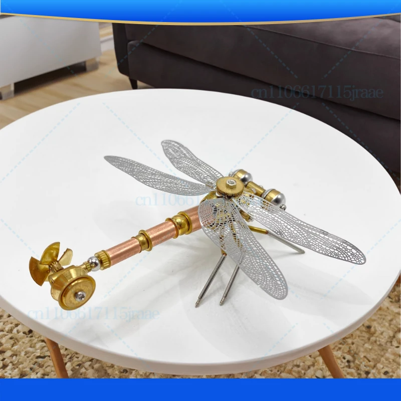 Steampunk Mechanical Insect Dragonfly Metal Model Pure Handmade Crafts Creative Ornament Gift